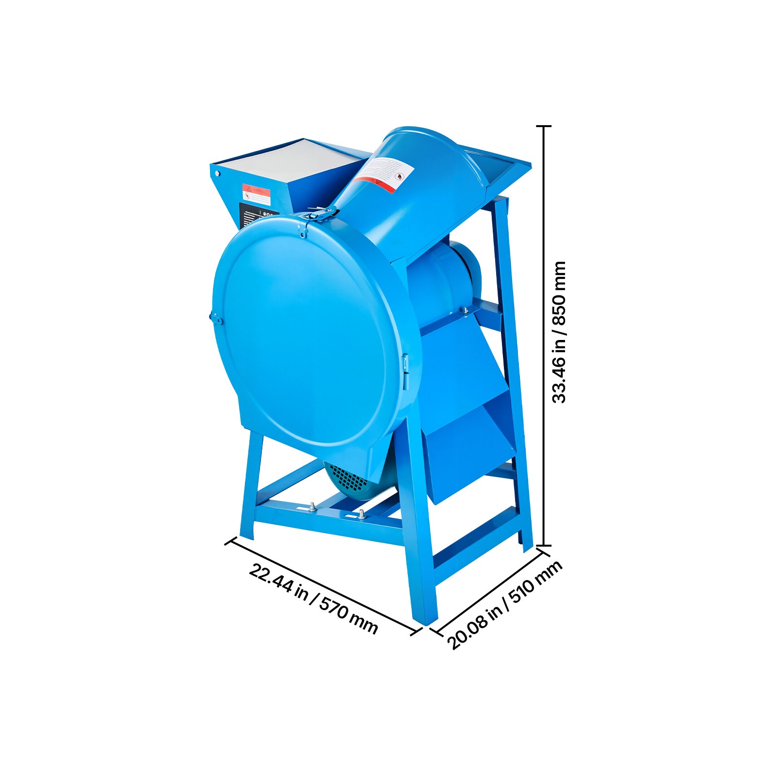 Uimoso Electric Hay Cutter 2.2KW 220V Dual Feed Port for Corn & Straw, 1719lbs/h