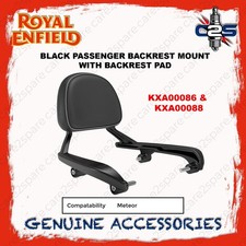 Almohadilla de respaldo de pasajero negra genuina con soportes para Royal Enfield Meteor 350