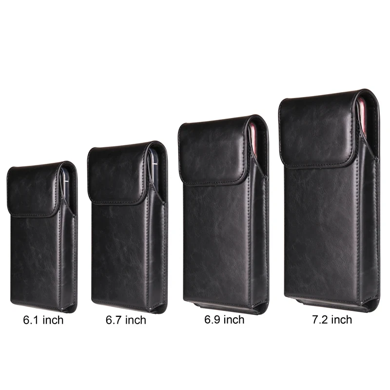 COW LEATHER PHONE CASE Belt Black Bag Magnetic Buckle Closure Best Gift for Men - Image 4 of 4