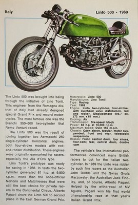 Linto Motorcycle Bike Picture Info Detail Vtg Original Article Sheet Decor