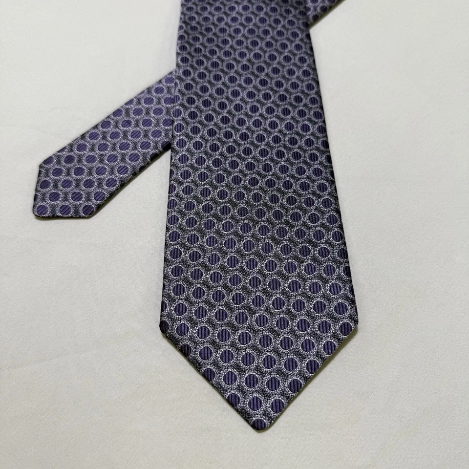 "Corbata de cuello Tom Ford 100 % seda hecha en Italia púrpura diseñador geométrico 3,5"" X 60""" Foto 2 de 4