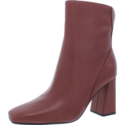 27 Edit Womens Lexi Red Solid Leather Ankle Boots Shoes 9 Medium (B,M) BHFO 4400