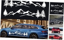 1 Pair 77.36'' Mountain Tree Forest Decals for Car Body Door Side Auto