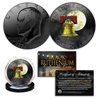 DUAL BLACK RUTHENIUM & COLORIZED 1976 Bicentennial IKE Eisenhower Dollar Coin