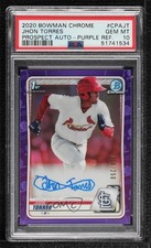 2020 Bowman Chrome Prospect Purple Refractor Jhon Torres PSA 10 GEM MT Auto db5