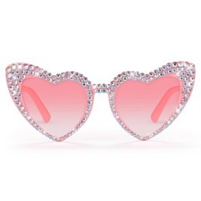 Etercycle Pink Heart Sunglasses, Bling Heart Glasses Party Accessories, Cute ...