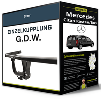 Starre AnhäNgerkupplung für Mercedes Citan Kasten/Bus 12-21 Typ W415 G.D.W. NEU