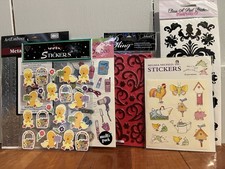 Mixed Lot Scrapbook Stickers 5 Pkgs. Plus A Metal embossed Sheet. Classic  New 
