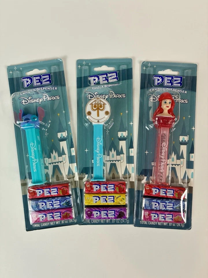 2026 Disney Parks Pez Candy Dispenser Ariel Stitch Small World 3 Piece Set New - Image 1 of 1