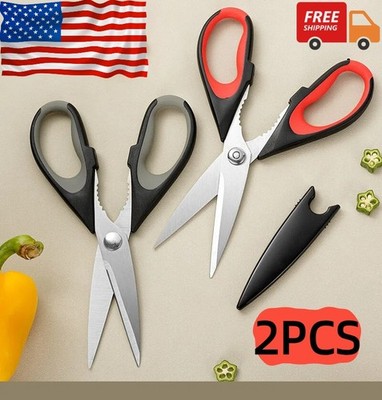 Scissors 2-Pack All Purpose Utility Kitchen Shears for Food & Cardboard US STOCK