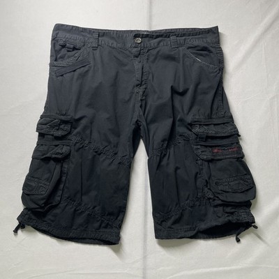 Swiss Cross Black Cargo Shorts Cotton Multiple Pocket Men's Size 40 -C