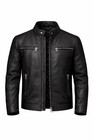 Men’s Black Genuine Leather Café Racer Biker Jacket – Quilted Lined