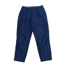 Uniqlo Denim Pleated Dress Pants Women’s Size 8 Blue Cotton Trousers Casual