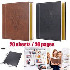 40 Pages PU Leather Photo Album Our Adventure Book Large Scrapbook Album 13"x11"