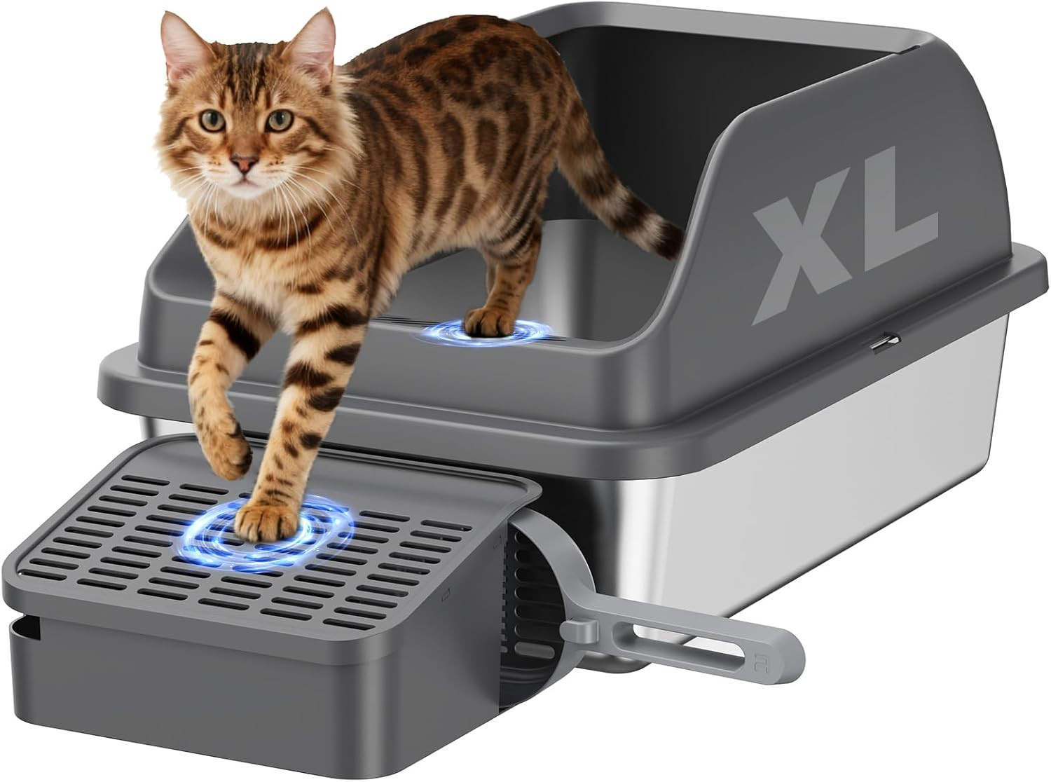 Cassetta Gatto Acciaio Inox XL 60x40 - Fine degli Odori Lettiera