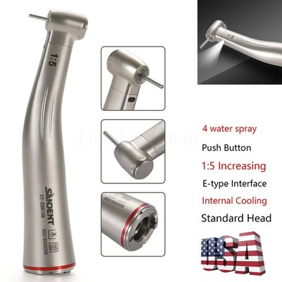DT Dental 1:5 Increasing Contra Angle Optic LED Handpiece Fit Electric Motor