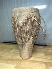 Vintage African Drum , DJembe Animal Skin, Rope, Rattle, Small