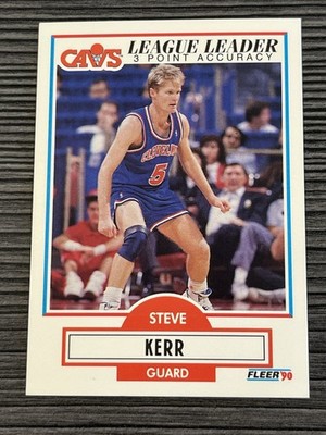 Steve Kerr 1990-91 Fleer #34 Cleveland Cavaliers League Leader 3 Point Accuracy