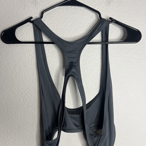 Skims Swim Monokini Swimsuit Womens Size XL Gun Metal Gray Cut Out One Piece NWT - Picture 9 of 9