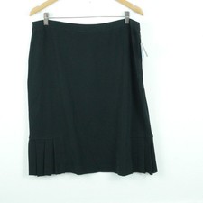Ming Wang XL Skirt Black Knit Pleated Office Career Capsule Minimal Classic New
