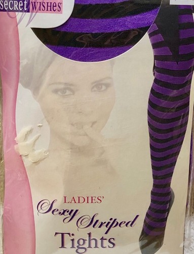 Secret Wishes Damen sexy gestreifte Strumpfhose Einheitsgröße - Bild 1 von 2