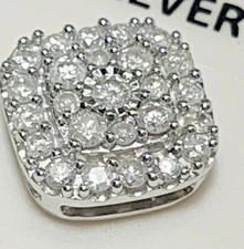 JOE095 1 CTTW Sterling Silver Diamond Earring Stud  Beautiful!