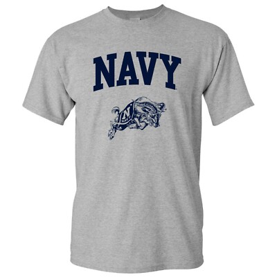 US Naval Academy Midshipmen Arch Logo - NCAA Sports Team T-Shirt - Sport Grey