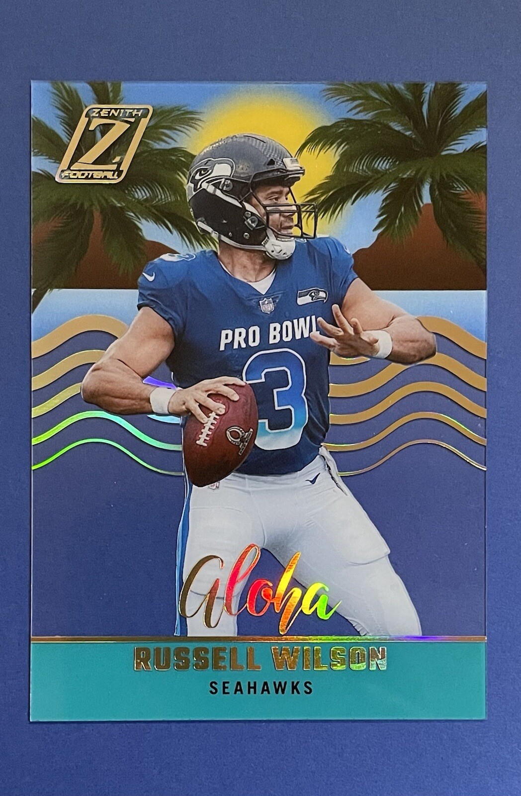 2022 Panini Zenith, Russell Wilson, Aloha Insert Rare, Card# AL-22, Seahawks