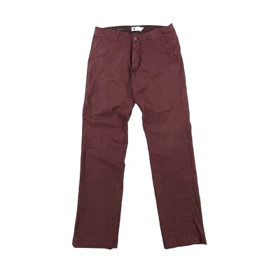 NN07 No Nationality Hose Herren W32 L32 Burgund SIMON Slim Fit Baumwolle Twill