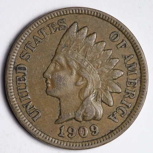 1909 Indian Head Cent Penny VF / XF SHARP LIBERTY