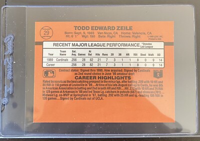 1990 Donruss - Rated Rookie Todd Zeile #29 for sale online | eBay