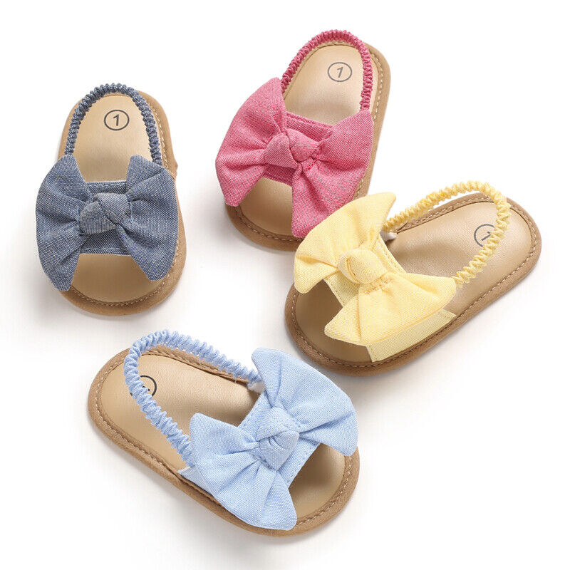 enthousiast personeel Darts Newborn Baby Girl Crib Shoes Soft Sole Infant Child Summer Sandals 3 6 9 12  18 M | eBay