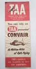 1954  TAA TIME TABLE - FARES FREIGHT RATES & SERVICE INFORMATION - LARGE FOLDOUT