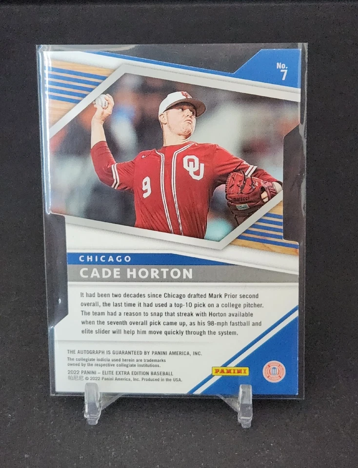 Cade Horton 2022 Elite Extra Edition #7 Status Die-Cut Signatures   /50 - Image 2 of 4