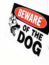 Beware of Dog No Trespassing Metal Sign 10 X 7 IN Dog on Premises Warning