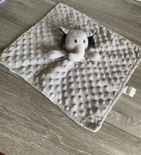 Boritar Elephant Lovey Gray Minky Dot Baby Security Blanket  Zoo Animals Plush