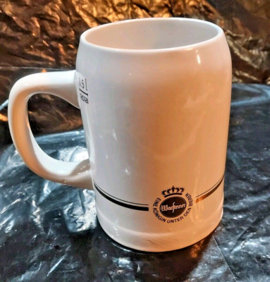 Warsteiner 0.5L White Ceramic Beer Stein Mug Eine Konigin Unter Den Bieren EUC