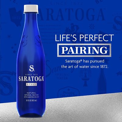 Saratoga Spring Water Bottles, 6 Pack - Still Bottled Water with