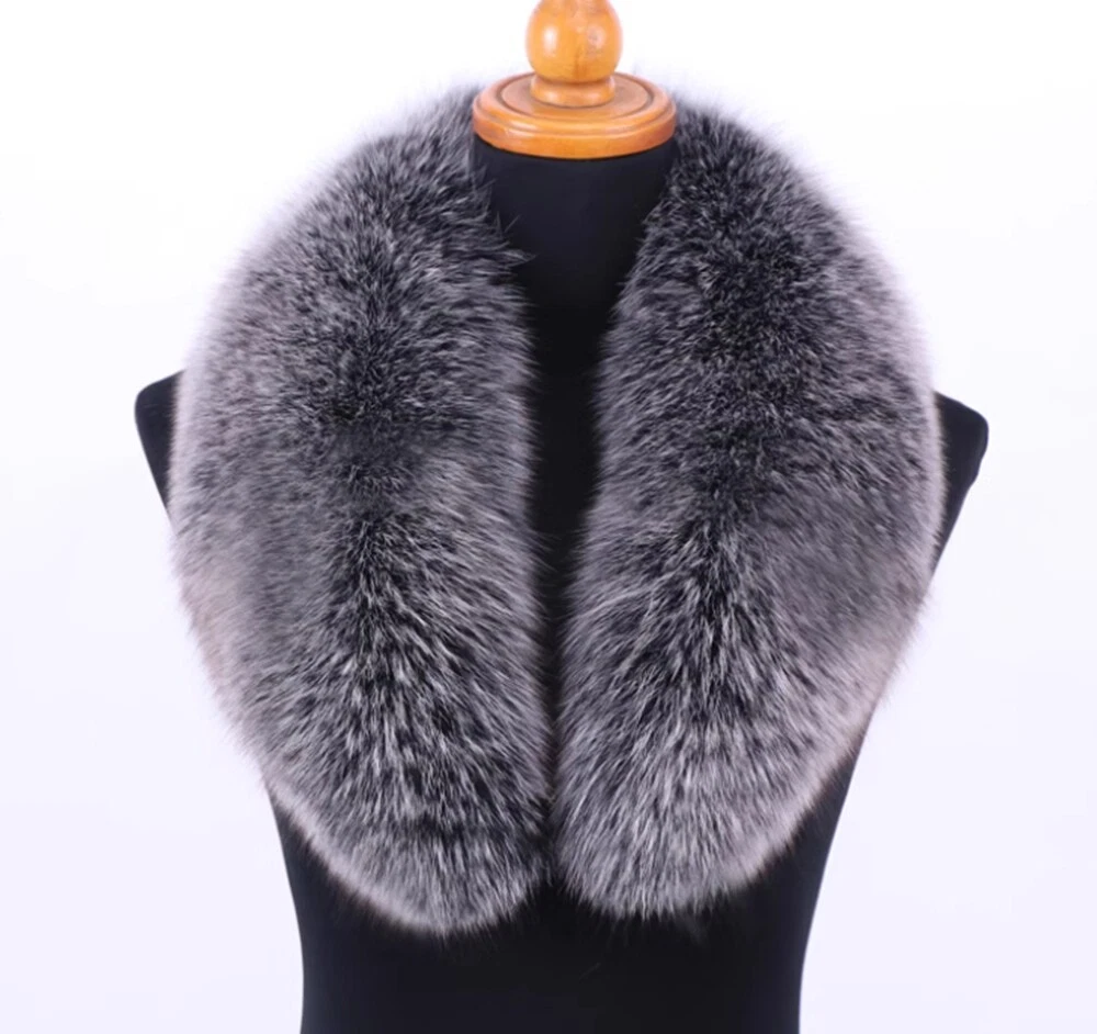 Genuine Real Fur Collar Womens Scarf Shawl Wrap Stole Warm Neck Warmer