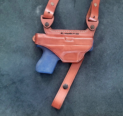Leather Horizontal Shoulder Miami Vice Holster for Glock 43 (P1-43