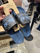 Coach Uli Sport Slide In Signature Canvas With Horse And Carriage Women  s Size 9