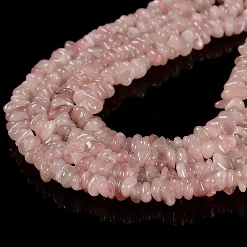 Madagascar Rose Quartz Irregular Pebble Nugget Beads Size 8-10mm 15.5'' Strand - Picture 2 of 2