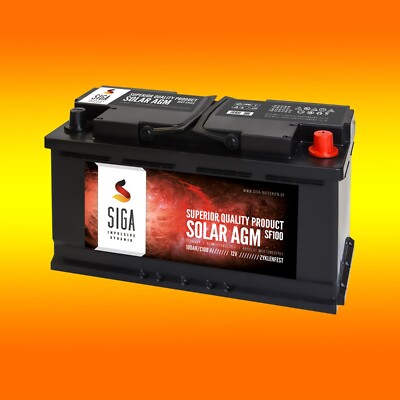 12V 100Ah AGM Solarbatterie AKKU für Photovoltaik, Insel oder Solar Anlagen