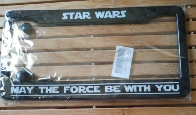 Star Wars May the Force be with You License Plate Frame, 1 pc -NEW Rust Free