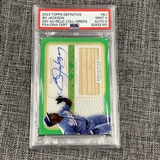 2023 Definitive Bat Auto Green Bo Jackson Royals #10/10 PSA 9 AUTO 9 POP 1