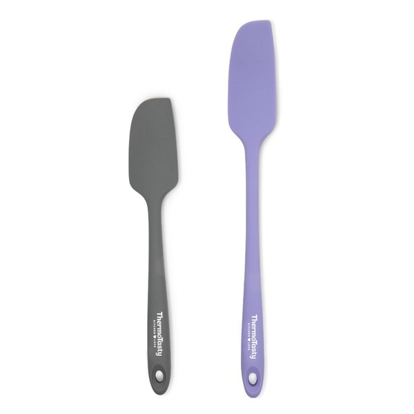 Thermotasty Silikon KüChenhelfer Teigspatel 2Er-Set (Flieder/Grau)-image