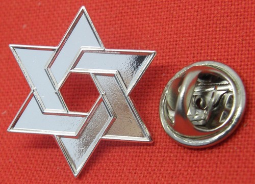 Star of David Lapel Pin Badge Jewish Magen Judaism Māḡēn Dāwīḏ Hexagram Shield - 第 1/3 張圖片