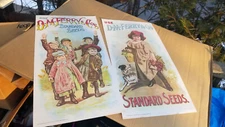 2 VINTAGE D.M. FERRY STANDARD SEED POSTERS 24" X 12"