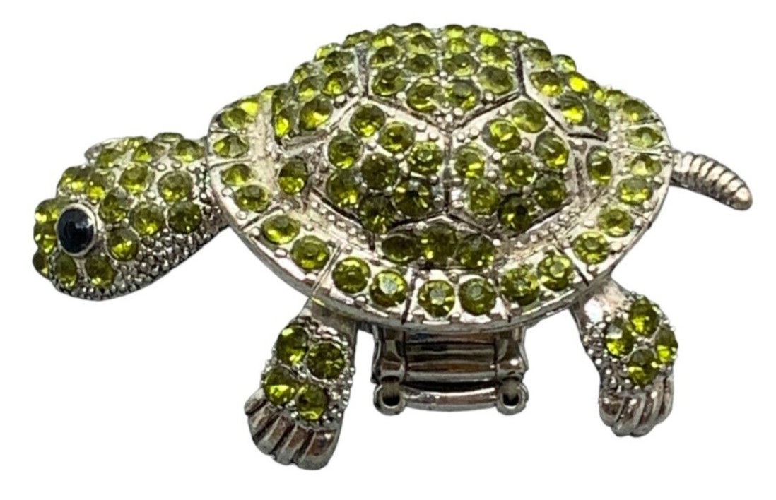Turtle Tortoise Statement Ring Stretch Band Silve… - image 5