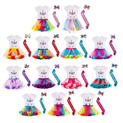 Baby Mädchen Outfit Tutu Kleid Schultergurt Top Mit Rock Bedruckte Oberteile